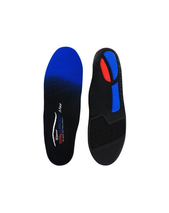 Top and bottom view of Spenco Total Support Max Unisex Insoles on white background