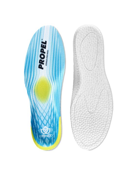 Top and bottom view of Spenco Propel Unisex Insoles on white background